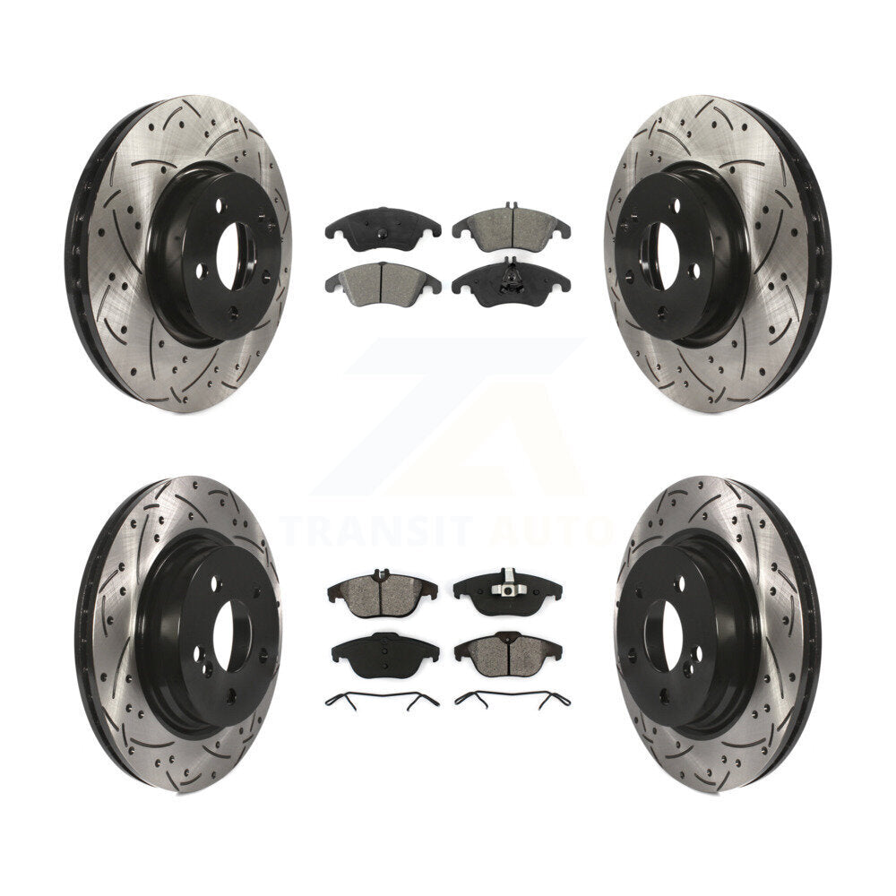 Kit de plaquettes semi-métalliques de Rotor de frein à fente avant et arrière, pour Mercedes-Benz C30