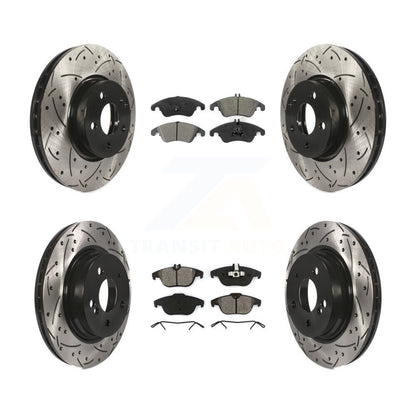 Kit de plaquettes semi-métalliques de Rotor de frein à fente avant et arrière, pour Mercedes-Benz C30