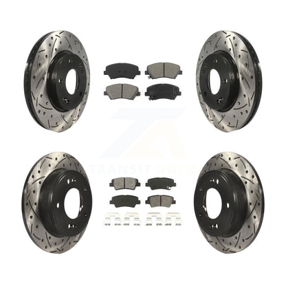 Kit de plaquettes semi-métalliques de Rotor de frein à fente avant et arrière, pour Hyundai Elantra G