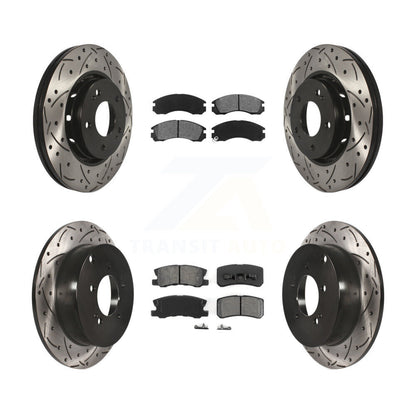 Kit de plaquettes de frein semi-métalliques pour rotors de frein à fente avant et arrière pour Mitsubishi Lance