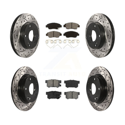 Kit de plaquettes semi-métalliques de Rotor de frein de fente de forage avant et arrière pour Acura ILX 1.5 13-15