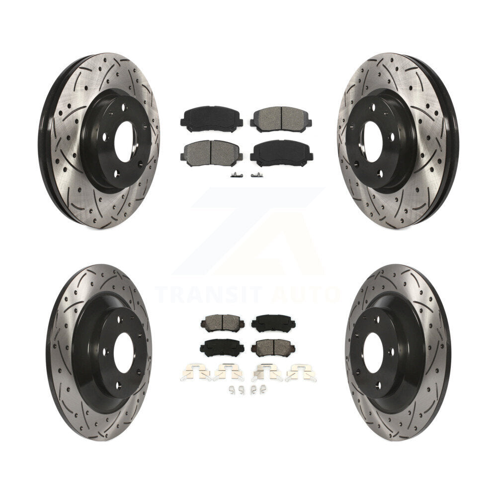 Kit de plaquettes semi-métalliques de Rotor de frein de fente de forage avant et arrière pour Mazda CX-2013-2015