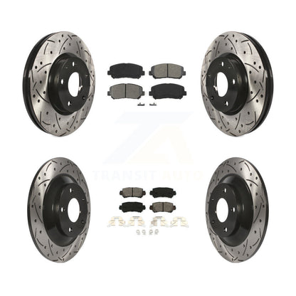 Kit de plaquettes semi-métalliques de Rotor de frein de fente de forage avant et arrière pour Mazda CX-2013-2015