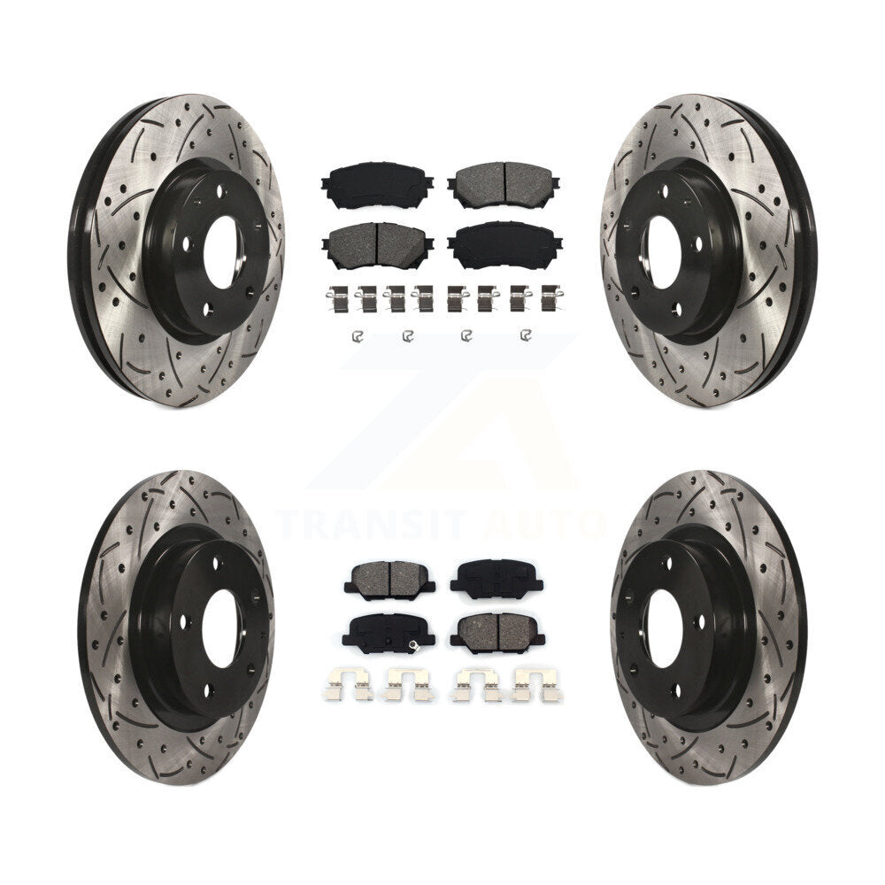 Kit de plaquettes semi-métalliques pour rotors de frein à disque, fente de perçage avant et arrière, pour Mazda