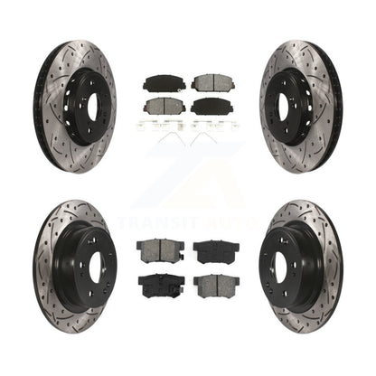 Rotors de frein à disque à fente avant et arrière, Kit de plaquettes semi-métalliques pour Acura IL 2016