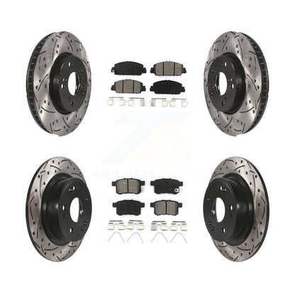 Rotors de frein à disque à fente avant et arrière, Kit de plaquettes semi-métalliques pour Honda Accor