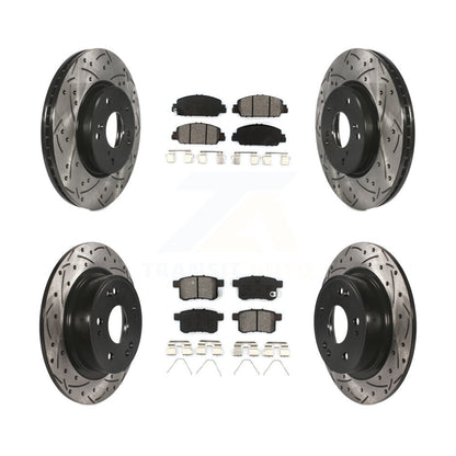 Rotors de frein à disque à fente avant et arrière, Kit de plaquettes semi-métalliques pour Honda Accor