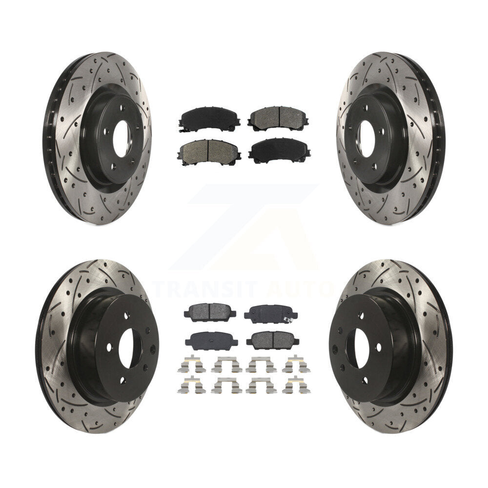 Kit de plaquettes de frein semi-métalliques pour rotors de frein avant et arrière pour INFINITI QX5 16-17