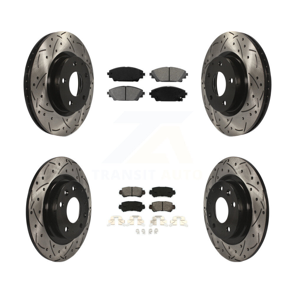 Kit de plaquettes semi-métalliques de Rotor de frein de fente de forage avant et arrière pour Mazda CX-3 AW 16-18