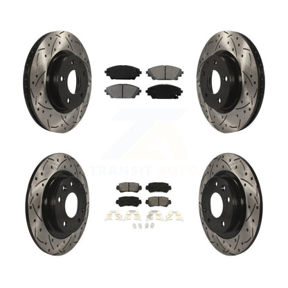 Kit de plaquettes semi-métalliques de Rotor de frein de fente de forage avant et arrière pour Mazda CX-3 AW 16-18