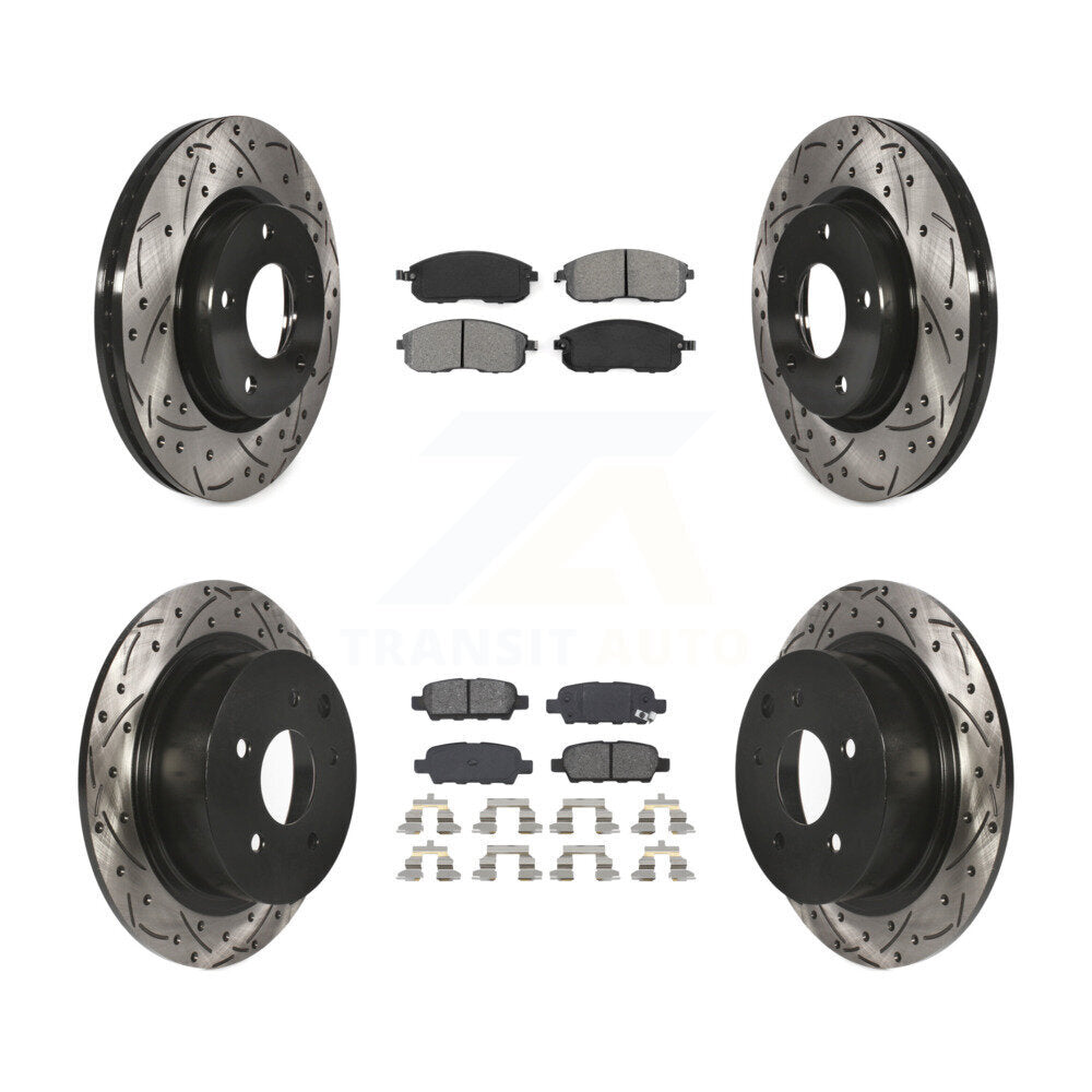 Kit de plaquettes semi-métalliques de Rotor de frein à disque à fente avant et arrière pour Nissan Sentr