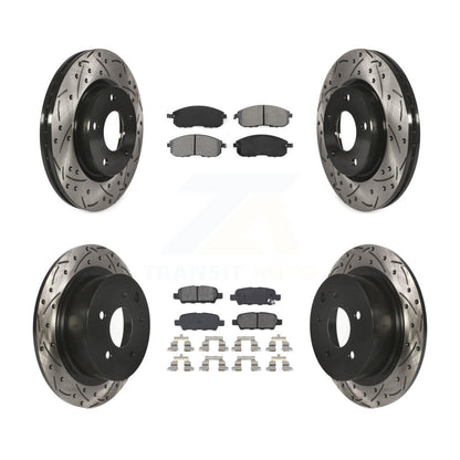 Kit de plaquettes semi-métalliques de Rotor de frein à disque à fente avant et arrière pour Nissan Sentr