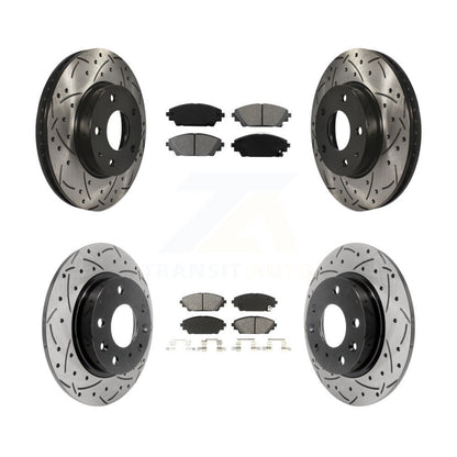 Kit de plaquettes semi-métalliques de Rotor de frein à disque à fente avant et arrière pour Mazda 3 Spor
