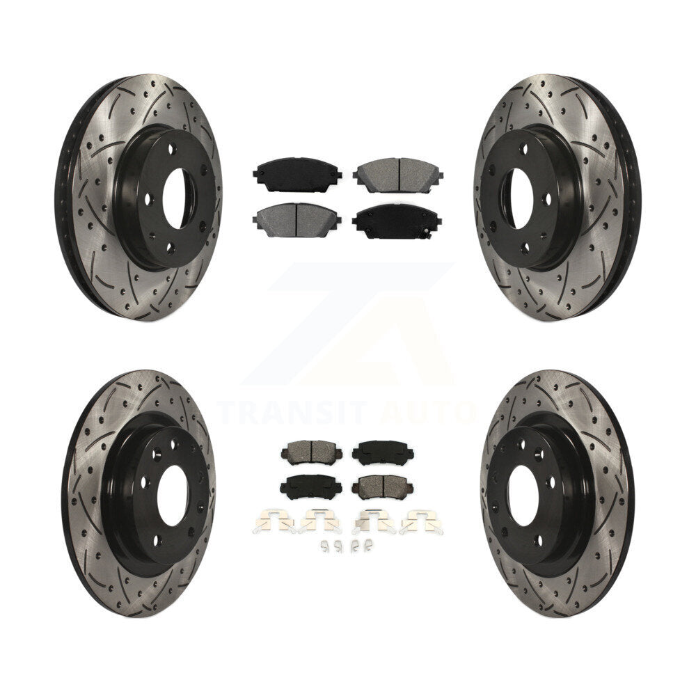 Kit de plaquettes semi-métalliques de Rotor de frein de fente de forage avant et arrière pour Mazda CX-3 FW 16-18