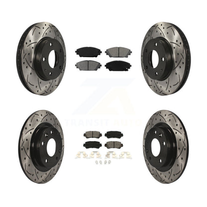 Kit de plaquettes semi-métalliques de Rotor de frein de fente de forage avant et arrière pour Mazda CX-3 FW 16-18