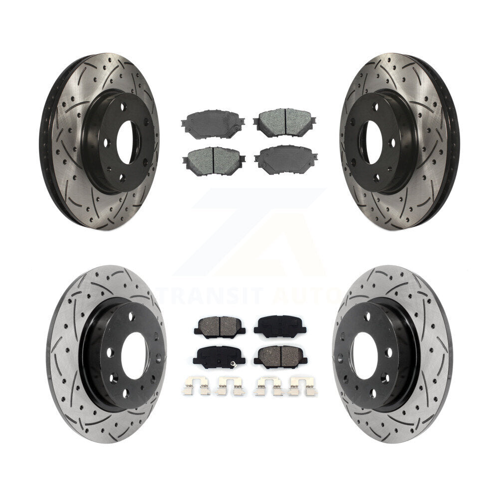 Kit de plaquettes semi-métalliques de Rotor de frein à disque à fente avant et arrière pour Mazda 3 Spor