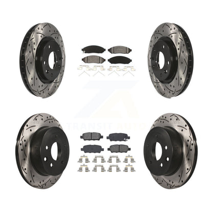 Rotor de frein à disque à fente percée avant et arrière et Kit de plaquettes semi-métalliques pour Nissan LEA