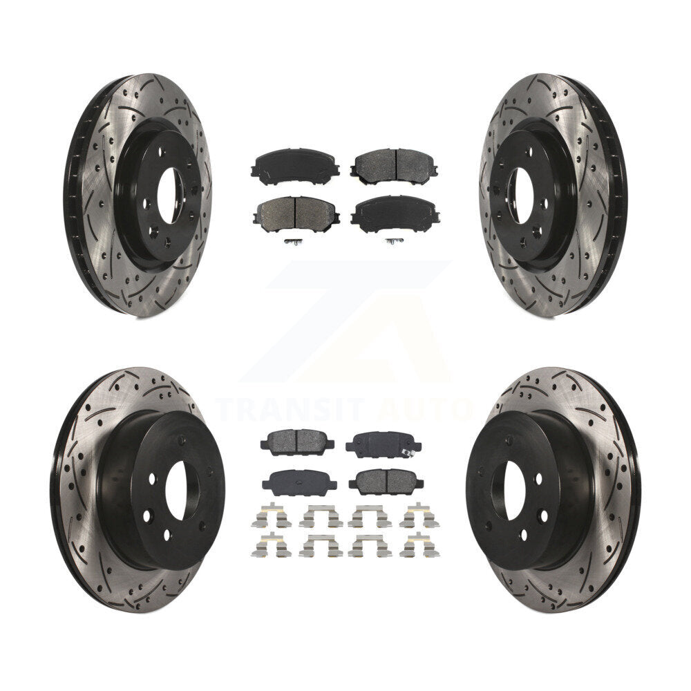 Kit de plaquettes semi-métalliques de Rotor de frein à fente avant et arrière, pour Nissan Rogue Spor