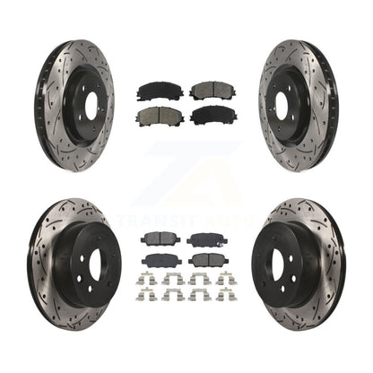 Rotors de frein à disque à fente avant et arrière, Kit de plaquettes semi-métalliques pour Nissan Rogu