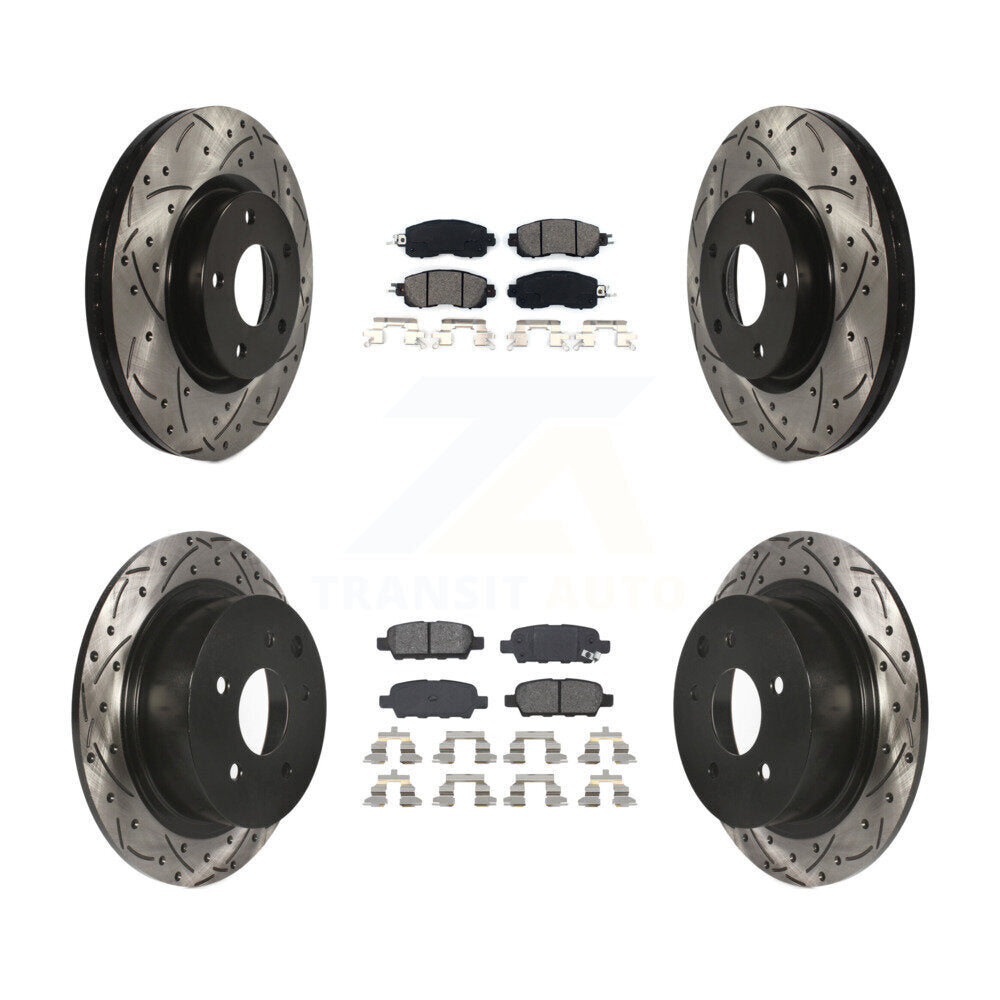 Kit de plaquettes semi-métalliques de Rotor de frein à disque à fente avant et arrière pour Nissan Altim