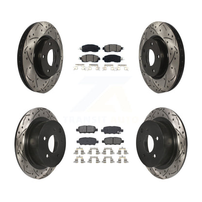 Kit de plaquettes semi-métalliques de Rotor de frein à disque à fente avant et arrière pour Nissan Altim