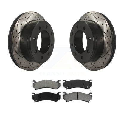 Rotors de frein à fente arrière, Kit de plaquettes semi-métalliques pour Chevrolet GMC Sierra 250