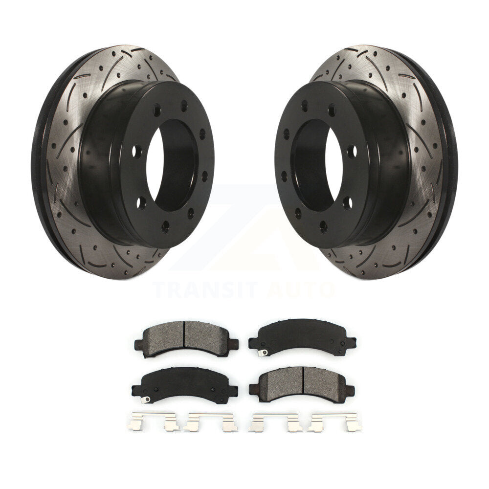 Rotors de frein à fente arrière, Kit de plaquettes semi-métalliques pour GMC Chevrolet Savana 250