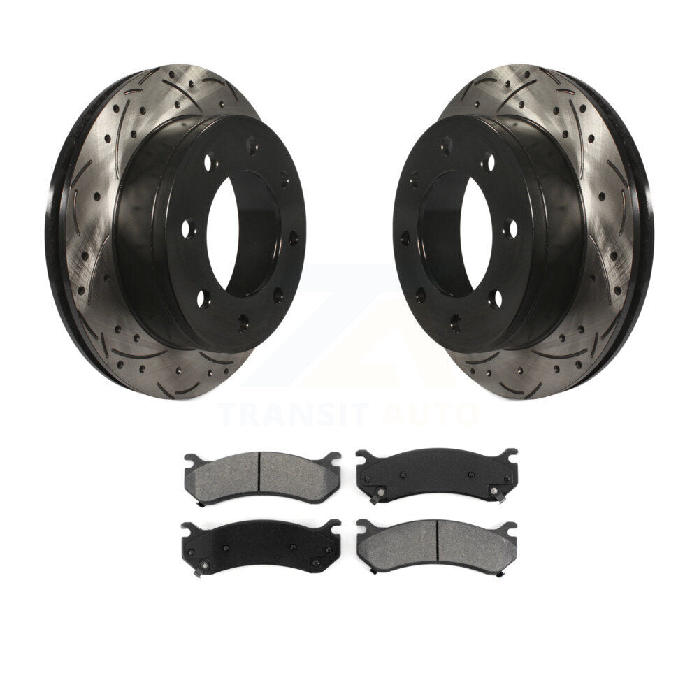 Rotors de frein à fente arrière, Kit de plaquettes semi-métalliques pour Chevrolet GMC Sierra 250