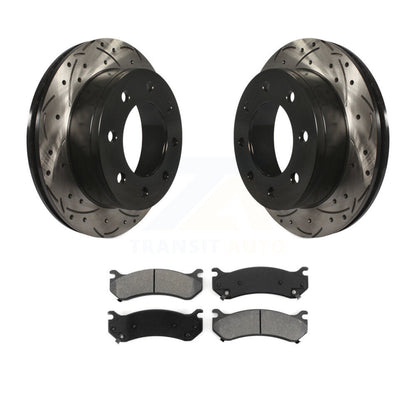 Rotors de frein à fente arrière, Kit de plaquettes semi-métalliques pour Chevrolet GMC Sierra 250