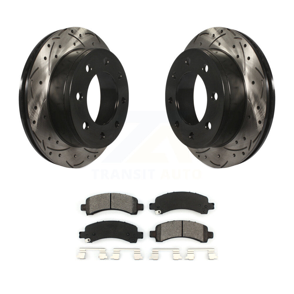 Kit de plaquettes semi-métalliques de Rotor de frein de fente de forage arrière pour Chevrolet GMC Express 250