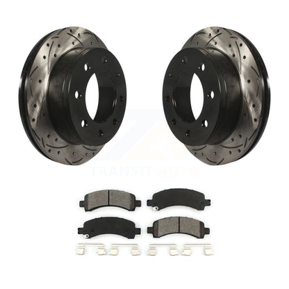 Kit de plaquettes semi-métalliques de Rotor de frein de fente de forage arrière pour Chevrolet GMC Express 250