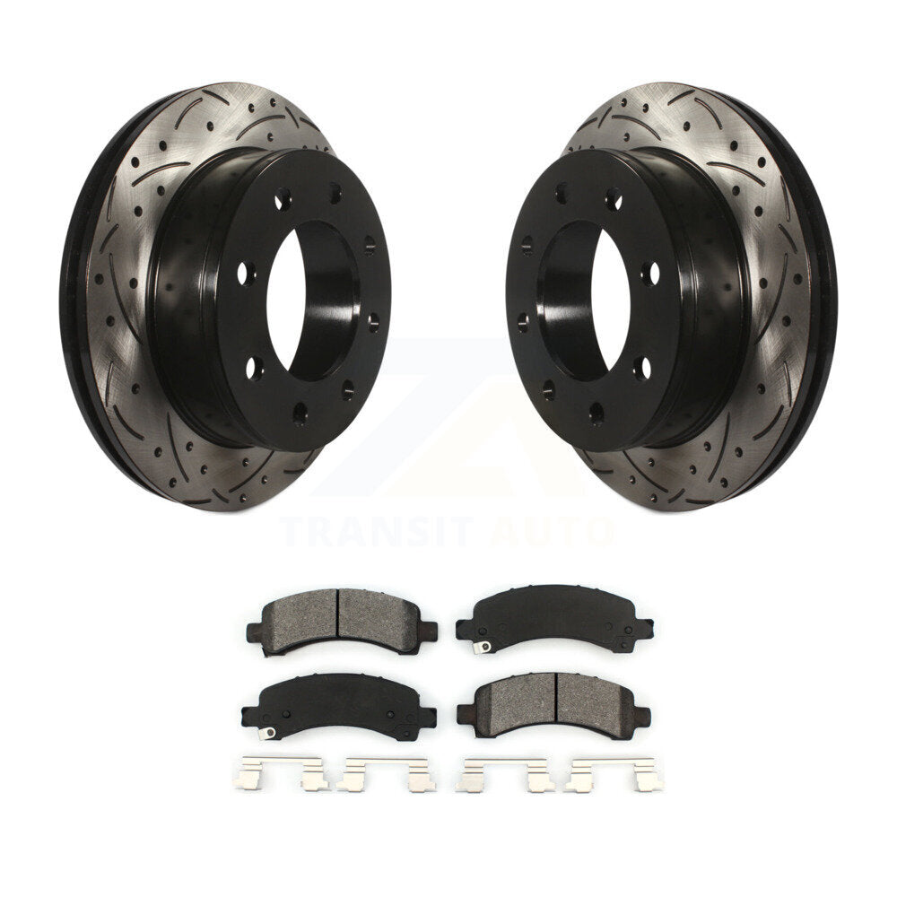 Rotors de frein à fente arrière, Kit de plaquettes semi-métalliques pour GMC Chevrolet Savana 350