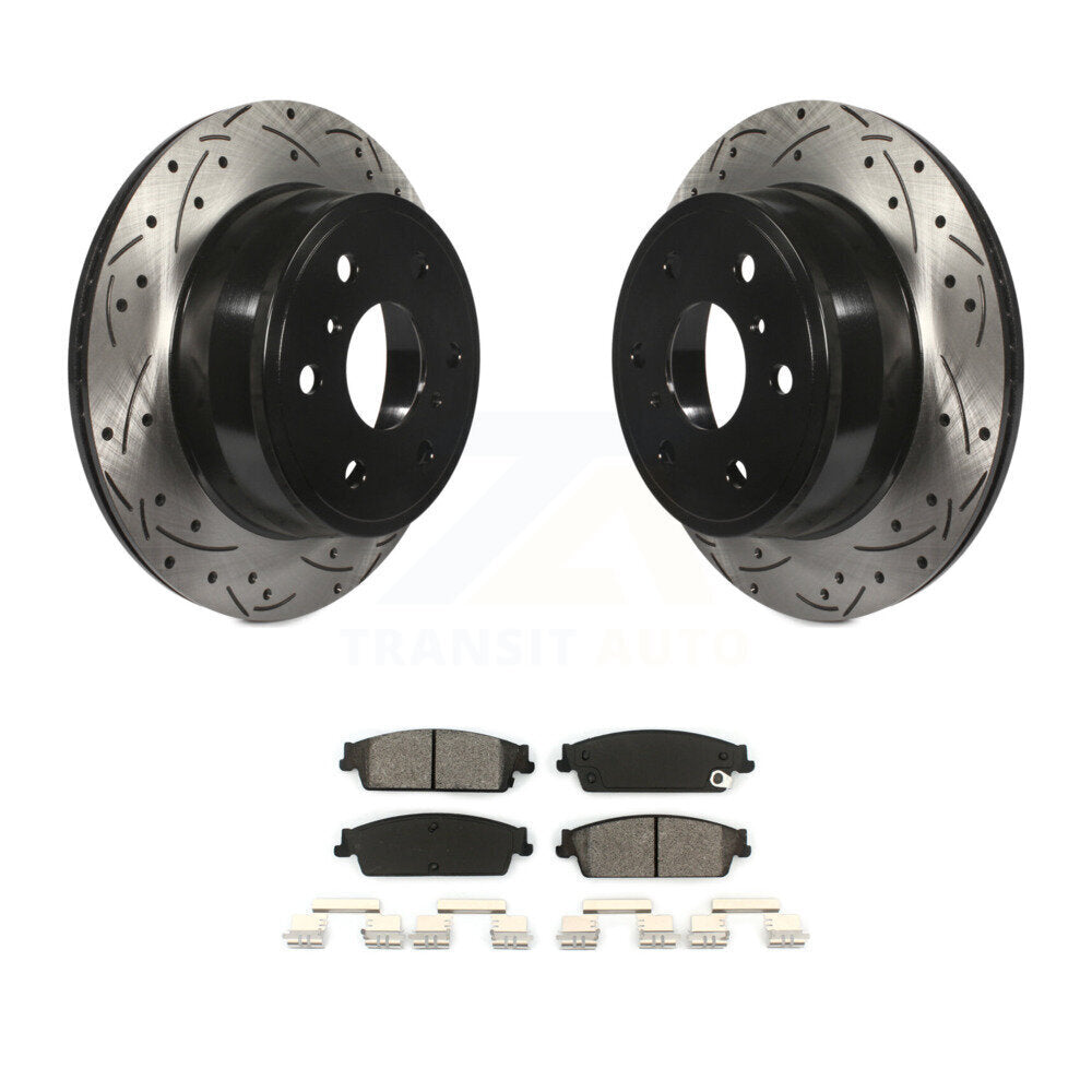 Rotors de frein à fente arrière, Kit de plaquettes semi-métalliques pour Chevrolet GMC Sierra 150