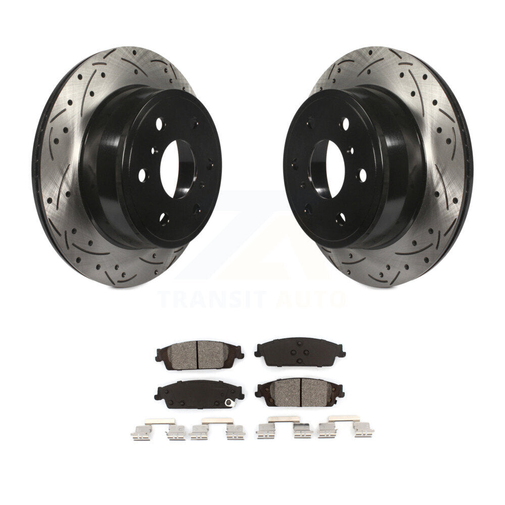 Kit de plaquettes semi-métalliques de Rotor de frein de fente de forage arrière pour Chevrolet GMC Silverado X