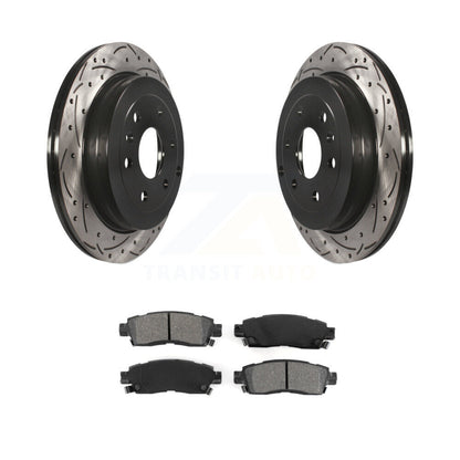 Kit de plaquettes semi-métalliques de Rotor de frein à fente arrière percée pour GMC Acadia Buick Enclav