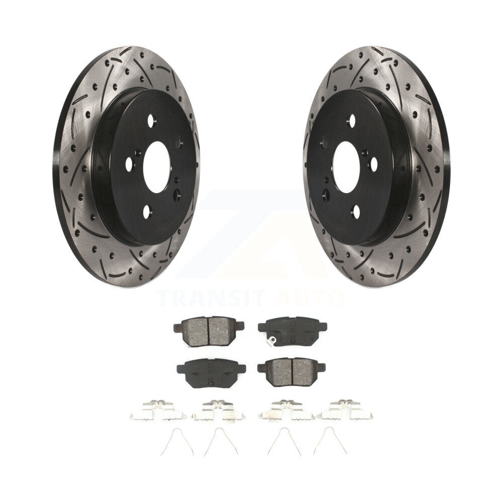 Kit de plaquettes semi-métalliques de Rotor de frein de fente de forage arrière pour Toyota Corolla Matrix Vib