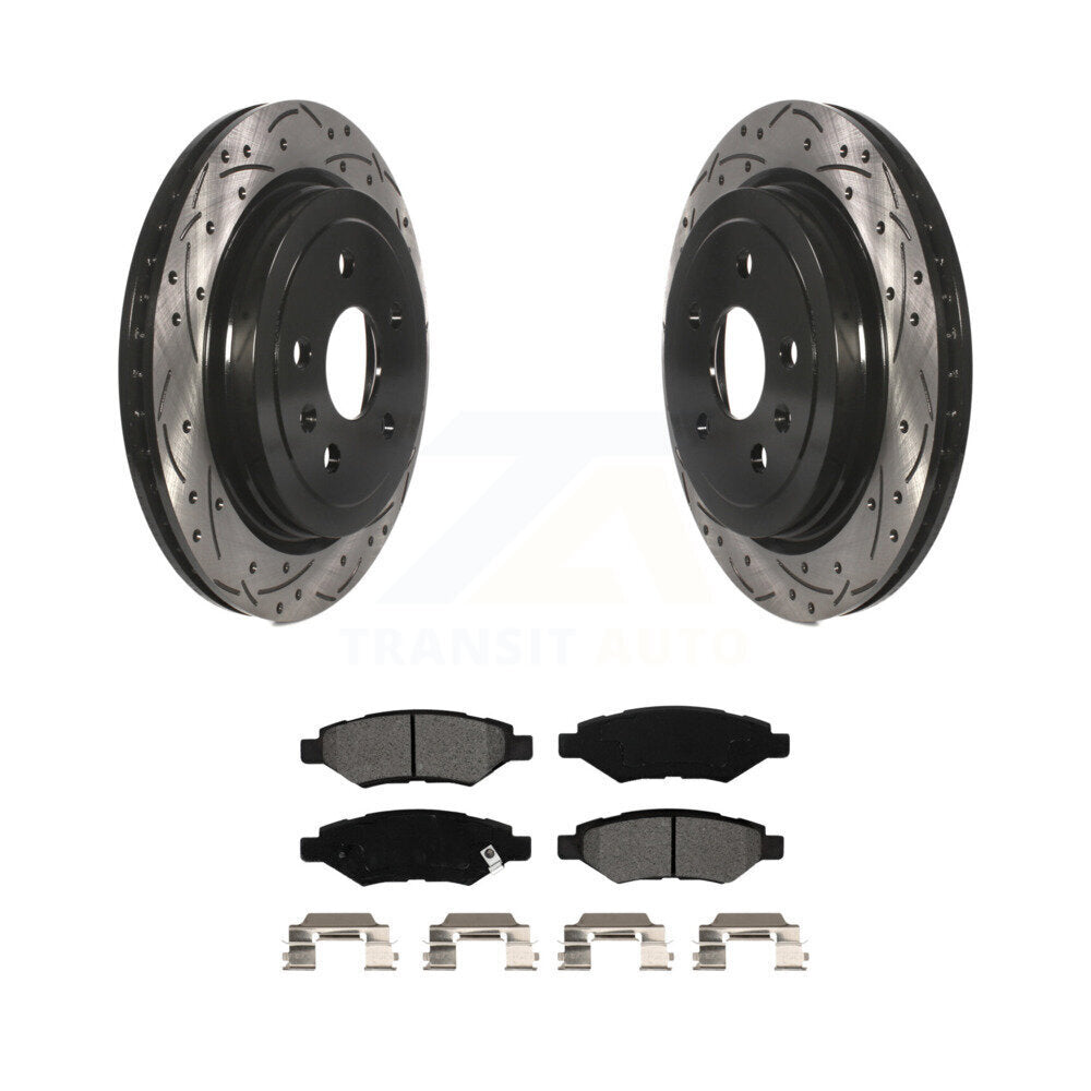 Kit de plaquettes semi-métalliques de Rotors de frein de fente de forage arrière pour Chevrolet Camaro Cadilla