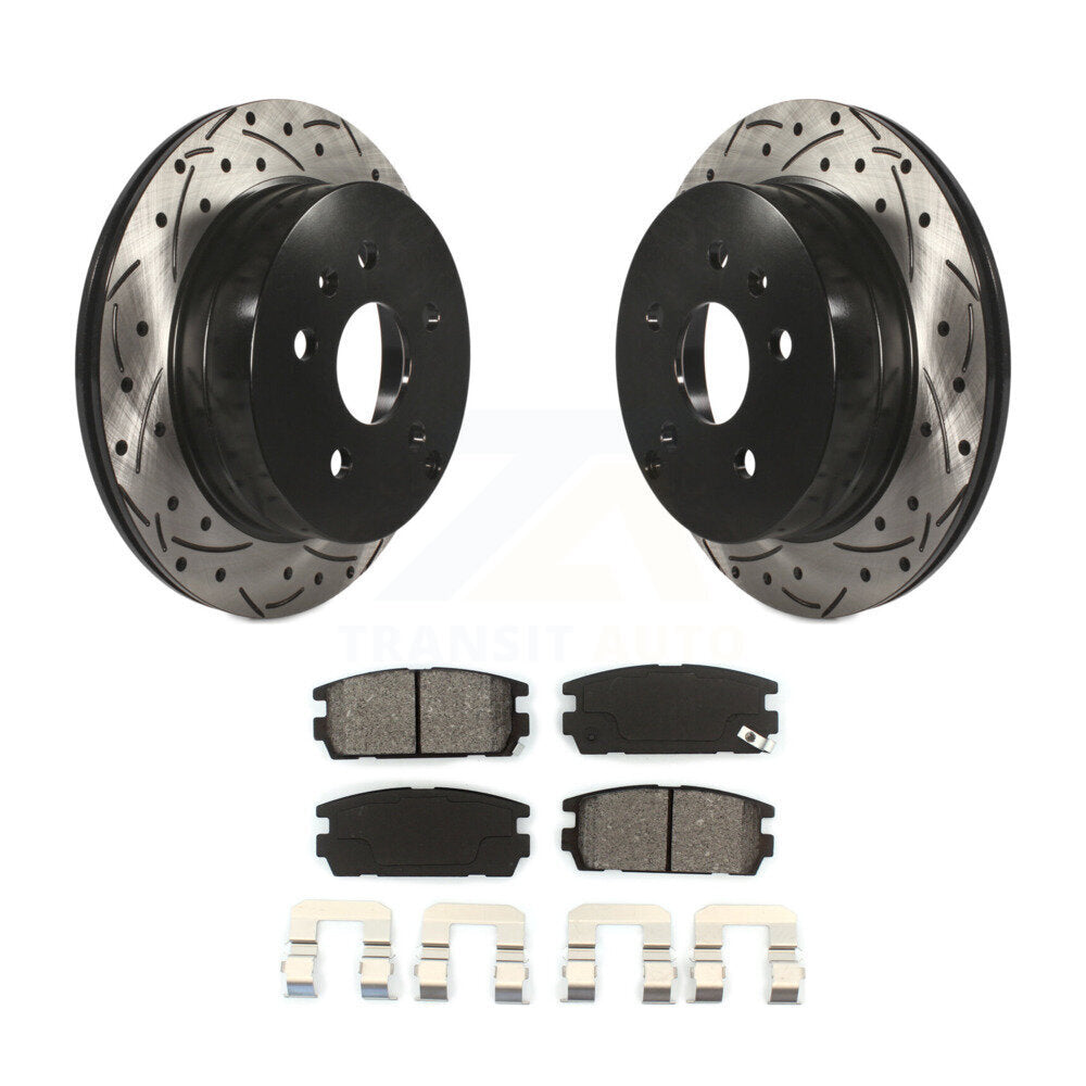 Kit de plaquettes semi-métalliques de Rotor de frein à disque de fente de forage arrière pour Chevrolet Equinox GM