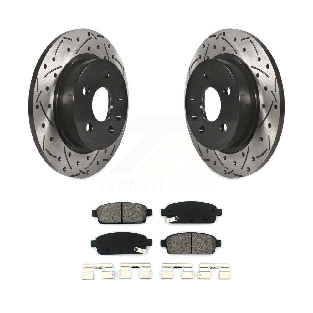 Kit de plaquettes semi-métalliques de Rotor de frein de fente de forage arrière pour Chevrolet Cruze Trax Buic