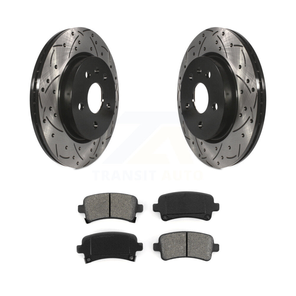 Kit de plaquettes semi-métalliques de Rotor de frein de fente de forage arrière pour Chevrolet Buick Malibu XT