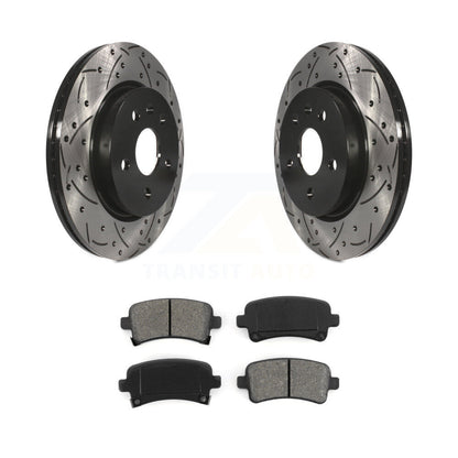 Kit de plaquettes semi-métalliques de Rotor de frein de fente de forage arrière pour Chevrolet Buick Malibu XT