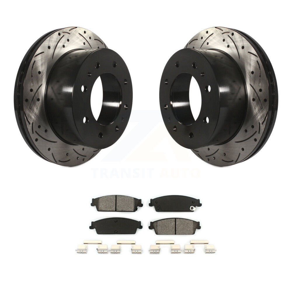 Kit de plaquettes semi-métalliques de Rotor de frein à fente arrière percée pour Chevrolet Silverado 150