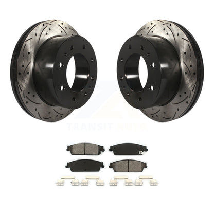 Kit de plaquettes semi-métalliques de Rotor de frein à fente arrière percée pour Chevrolet Silverado 150