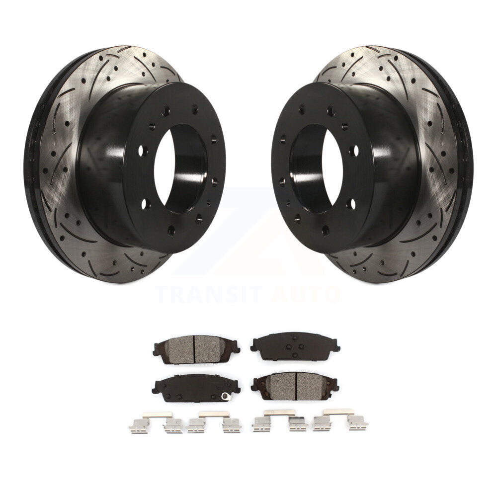 Rotors de frein à disque à fente arrière, Kit de plaquettes semi-métalliques pour Chevrolet Suburba