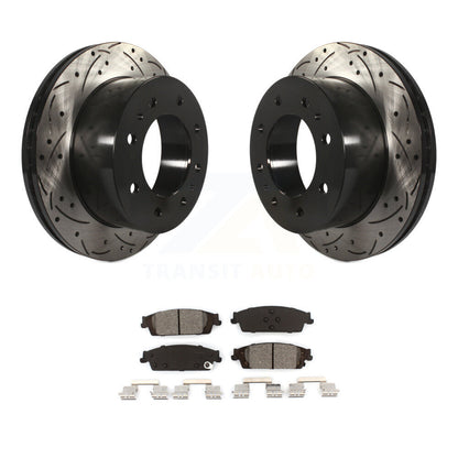 Rotors de frein à disque à fente arrière, Kit de plaquettes semi-métalliques pour Chevrolet Suburba