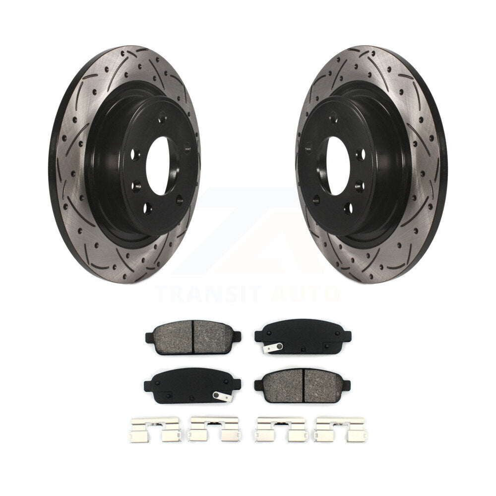 Kit de plaquettes semi-métalliques de Rotor de frein de fente de forage arrière pour Chevrolet Cruze Buick Vol
