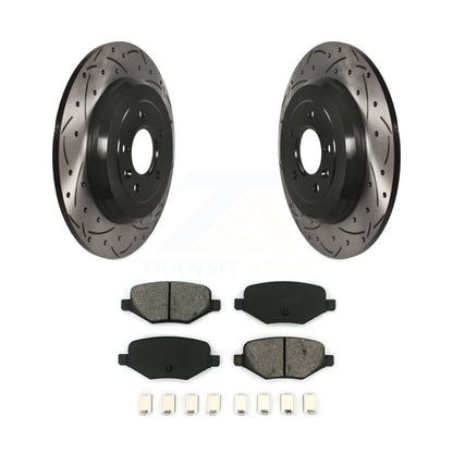 Kit de plaquettes de frein semi-métalliques pour rotors de frein à fente arrière percés pour Ford Explorer Edge Fle