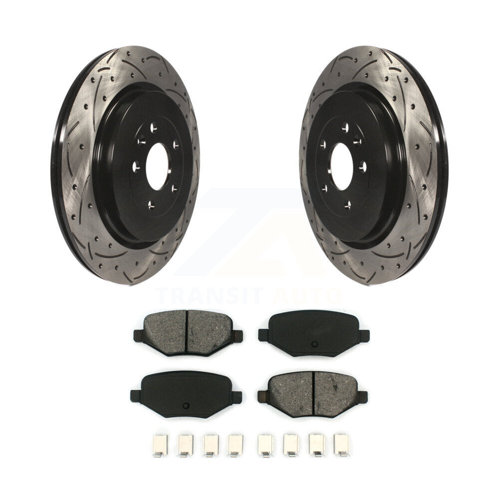 Kit de plaquettes semi-métalliques de rotors de frein de fente de forage arrière pour Ford Explorer Police Fle