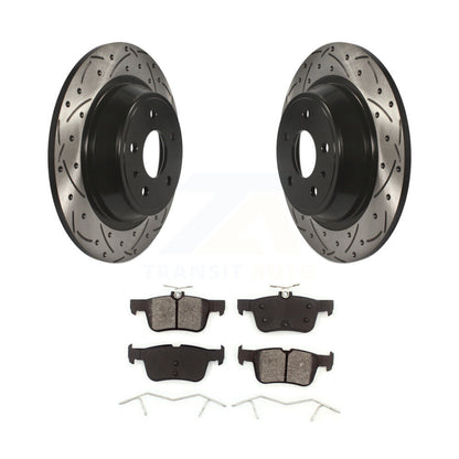 Rotors de frein à fente arrière percés, Kit de plaquettes semi-métalliques pour Ford Fusion Lincoln MK