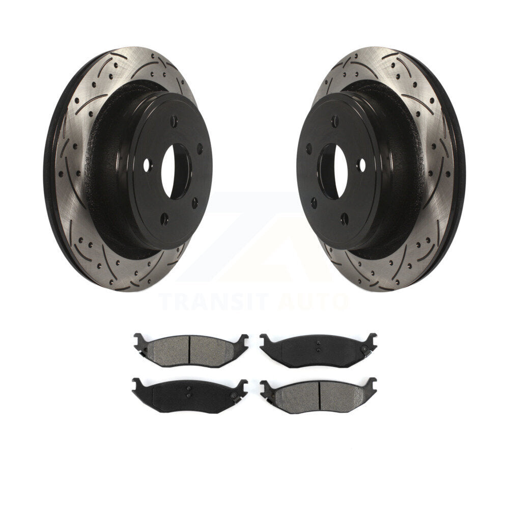 Kit de plaquettes semi-métalliques pour Rotor de frein à disque, fente de perçage arrière, pour Dodge Ram 150